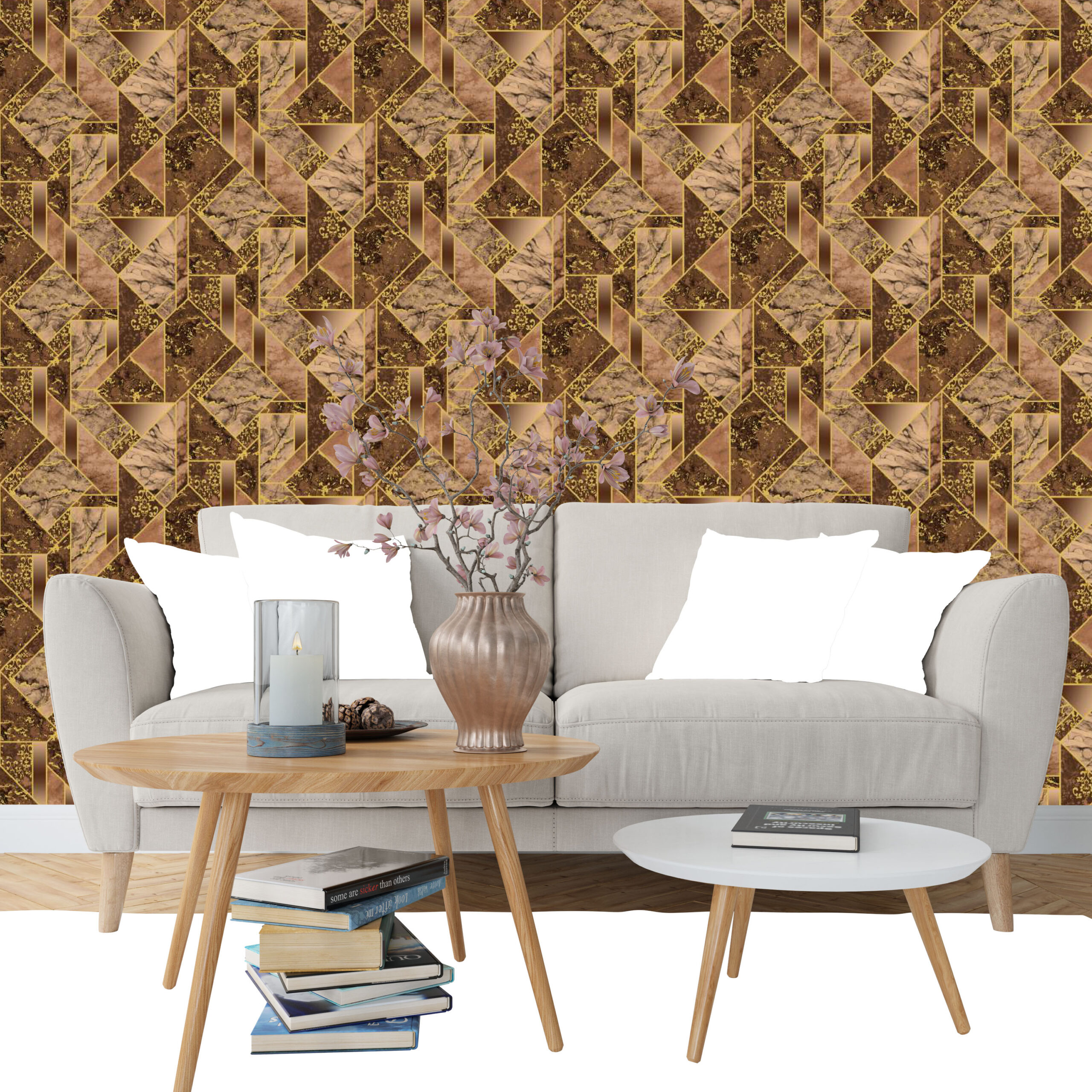 Geometric & Abstract Brown Wallpaper