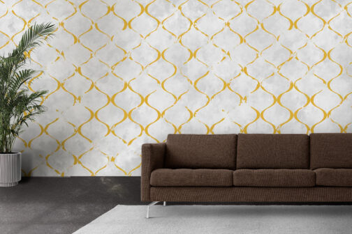 Artists Silver Geometric Design Wallpaper For Wall