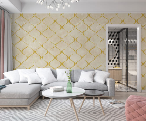 Artists Gold Geometric Design Wallpaper For Wall