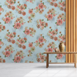 Floral & Botanical Vinyl Coated Wallpaper for Wall