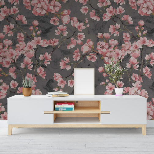 Grey Flower Pattern Wallpaper for walls