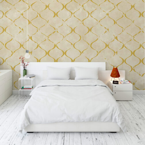 Artists Gold Geometric Design Wallpaper For Wall